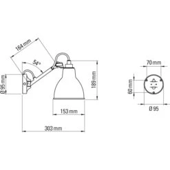 Lampe Gras N°104 Wandleuchte Badezimmer, Polycarbonat -Günstiges Leuchten Geschäft dcweditions n104 bathroom 1