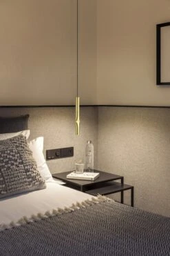 Flow T-3734S Hängelampe, Satin Gold / Schwarz -Günstiges Leuchten Geschäft estiluz flow t 3734s hangelampe 3