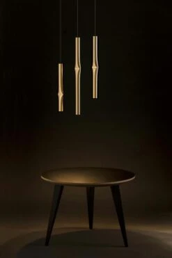 Flow T-3736S Hängelampe, Satin Gold / Schwarz -Günstiges Leuchten Geschäft estiluz flow t 3736s hangelampe 5