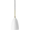 Gubi Gräshoppa Hängelampe, Glossy Alabaster White -Günstiges Leuchten Geschäft gubi grashoppa pendant brass shade alabstr wt gloss 0