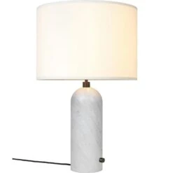 Gubi Gravity Tischlampe Groß, Weiß Marmoriert / Weiß -Günstiges Leuchten Geschäft gubi gravity tischleuchte large grau marmor canvas 16