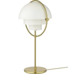 Gubi Multi-Lite Tischlampe, Brass / Weiß