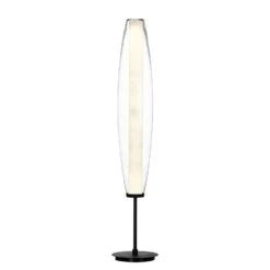 Herstal Zenta Floor Lamp, Black/Clear Glass