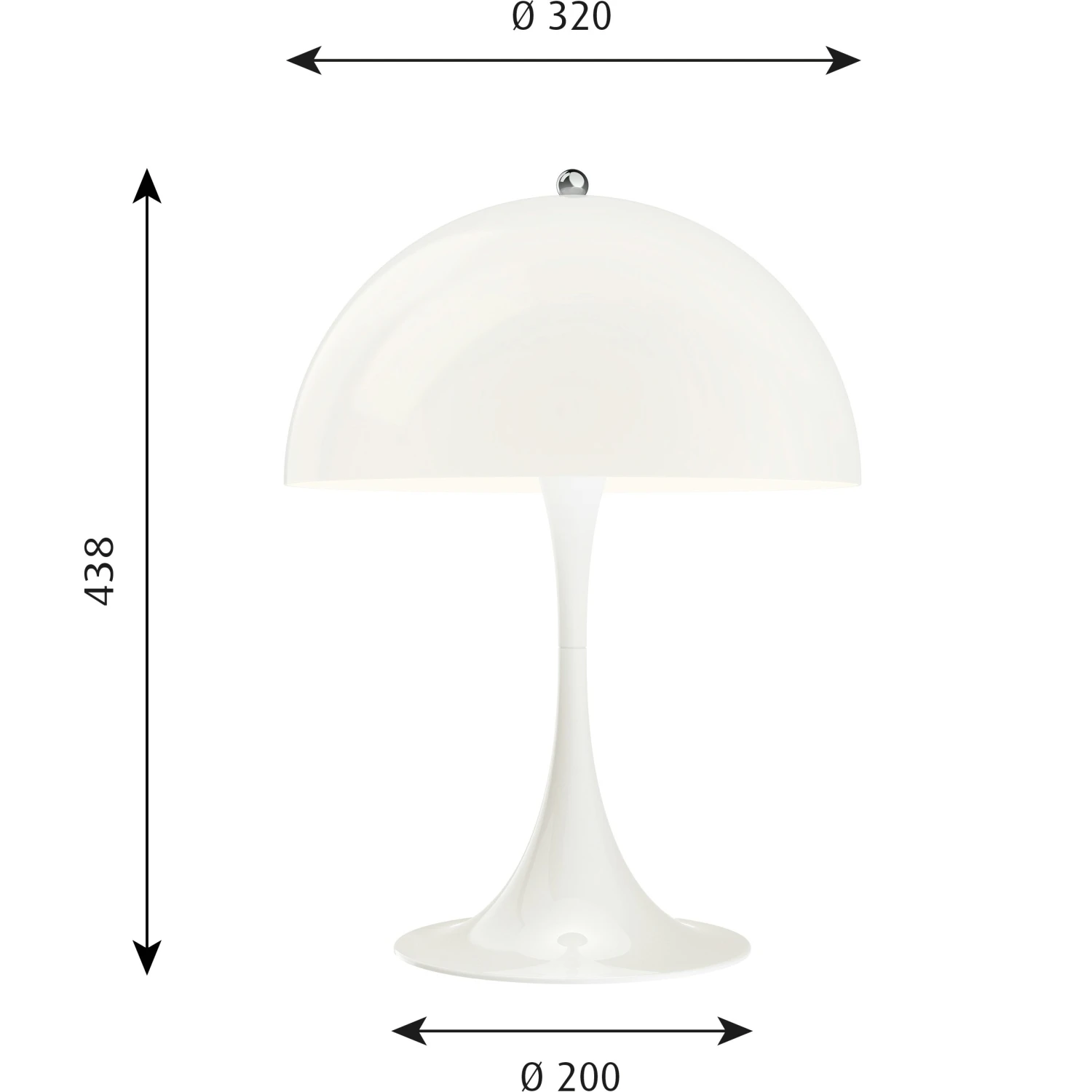 Louis Poulsen Panthella 320 Tischlampe, Opal Weiß 4 Louis Poulsen Panthella 320 Tischlampe, Opal Weiß – Bild 2