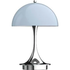 Louis Poulsen Panthella V2 Table Lamp Portable Tischlampe Hergestellt Aus Acryl Hergestellt Aus Aluminium Lampenschirm Aus Acryl, Lampensockel Aus Aluminium Tragbar Grey Opal Acrylic