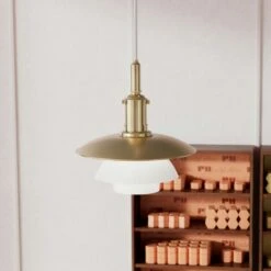 Louis Poulsen PH 3/3 Hängelampe, Messing / Opalglas -Günstiges Leuchten Geschäft louis poulsen ph 3 3 4