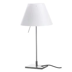 Luceplan Costanzina Table Lamp, Aluminum/White
