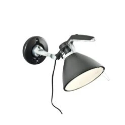Luceplan Fortebraccio Spot 100W Wandleuchte, Schwarz