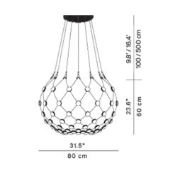 Luceplan Mesh Phase Cut Suspension, Ø80 Cm / 5m -Günstiges Leuchten Geschäft luceplan mesh suspension 80 cm 3
