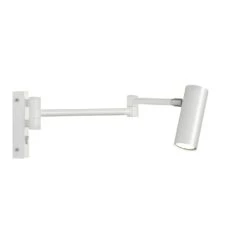 Puck Wandlampe Mit Arm, Weiss