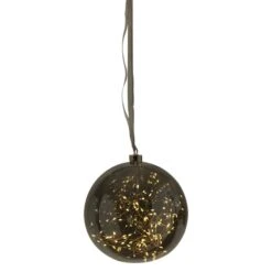 Star Trading Glow Glass Bauble 20 Cm, Smoke