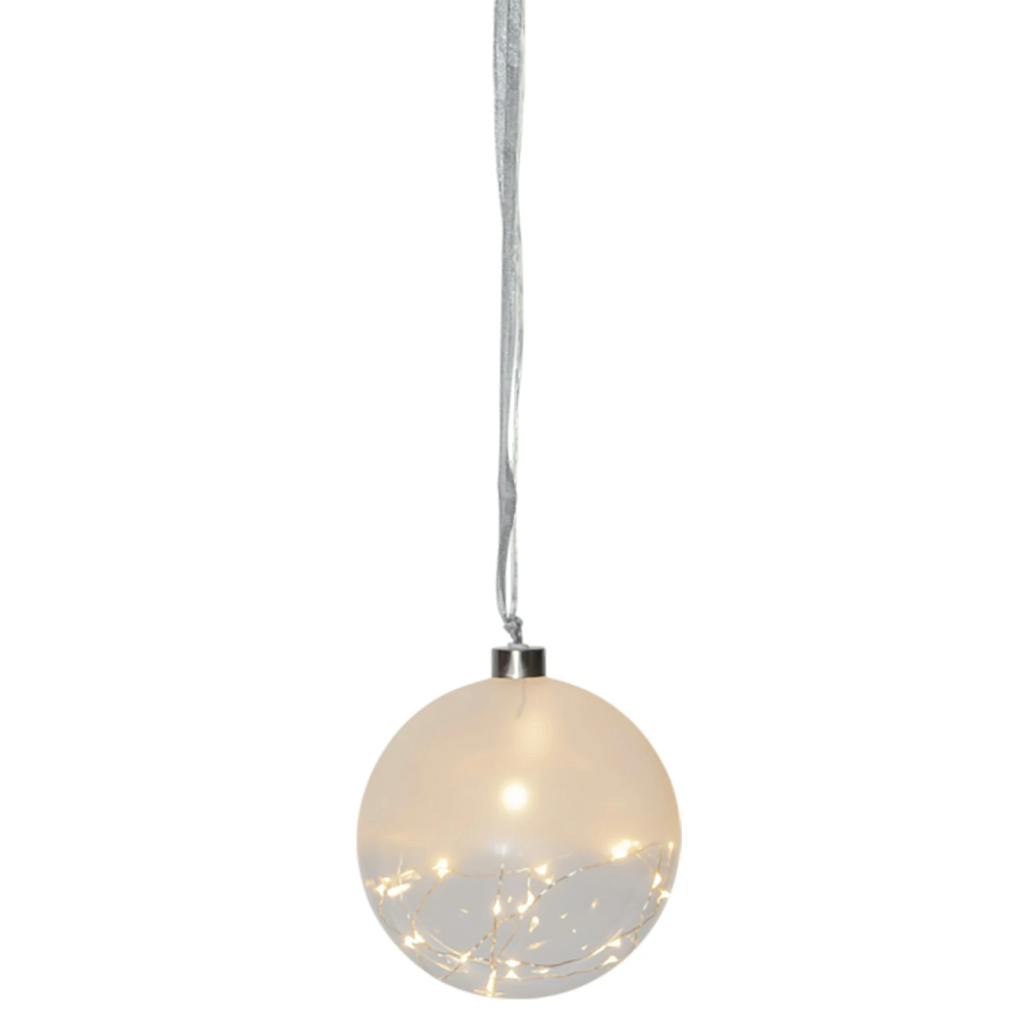 Star Trading Glow Glass Bauble 15 Cm, Frosted 3 Star Trading Glow Glass Bauble 15 Cm, Frosted